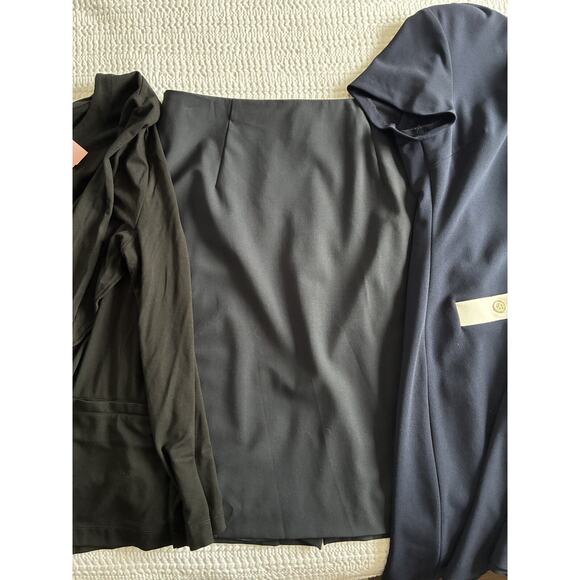 Hugo Boss Vilina Skirt Women 10 Dark Navy Wool Career Closet Staple Office Siren - Picture 8 of 13